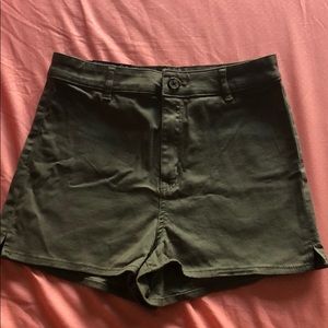 H&M High Waist Green Shorts